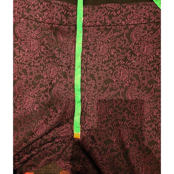 Counterparts Women's Size 16 Average Purple Floral Jacquard Stretch Pants - Picture 5 of 9